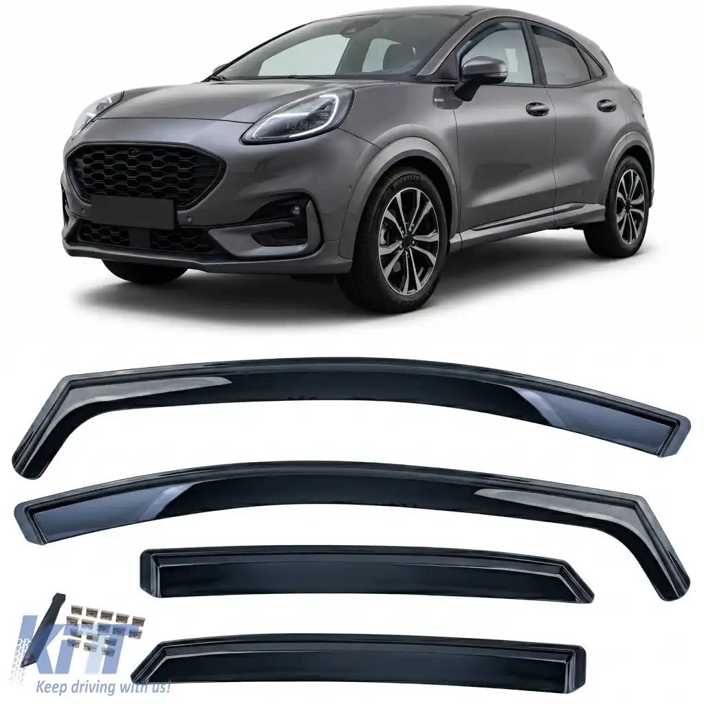 Premium Windabweiser Regenabweiser 4-teilig Negru potrivit pentru Ford Puma din 2019