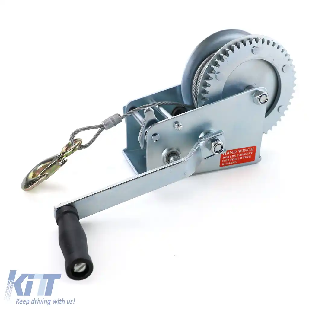 Profi 1500kg troliu manual cu cablu de 10 metri argintiu-image-6202114