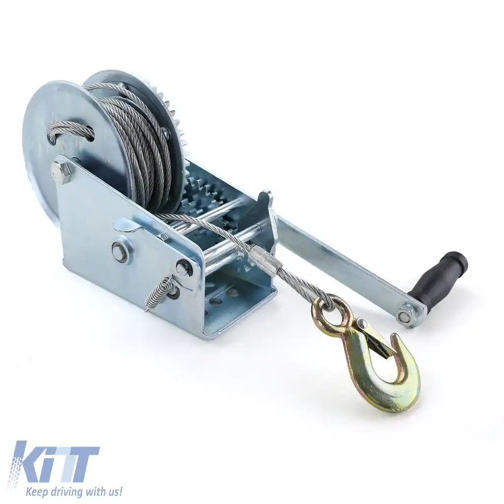 Profi 1500kg troliu manual cu cablu de 10 metri argintiu-image-6202116