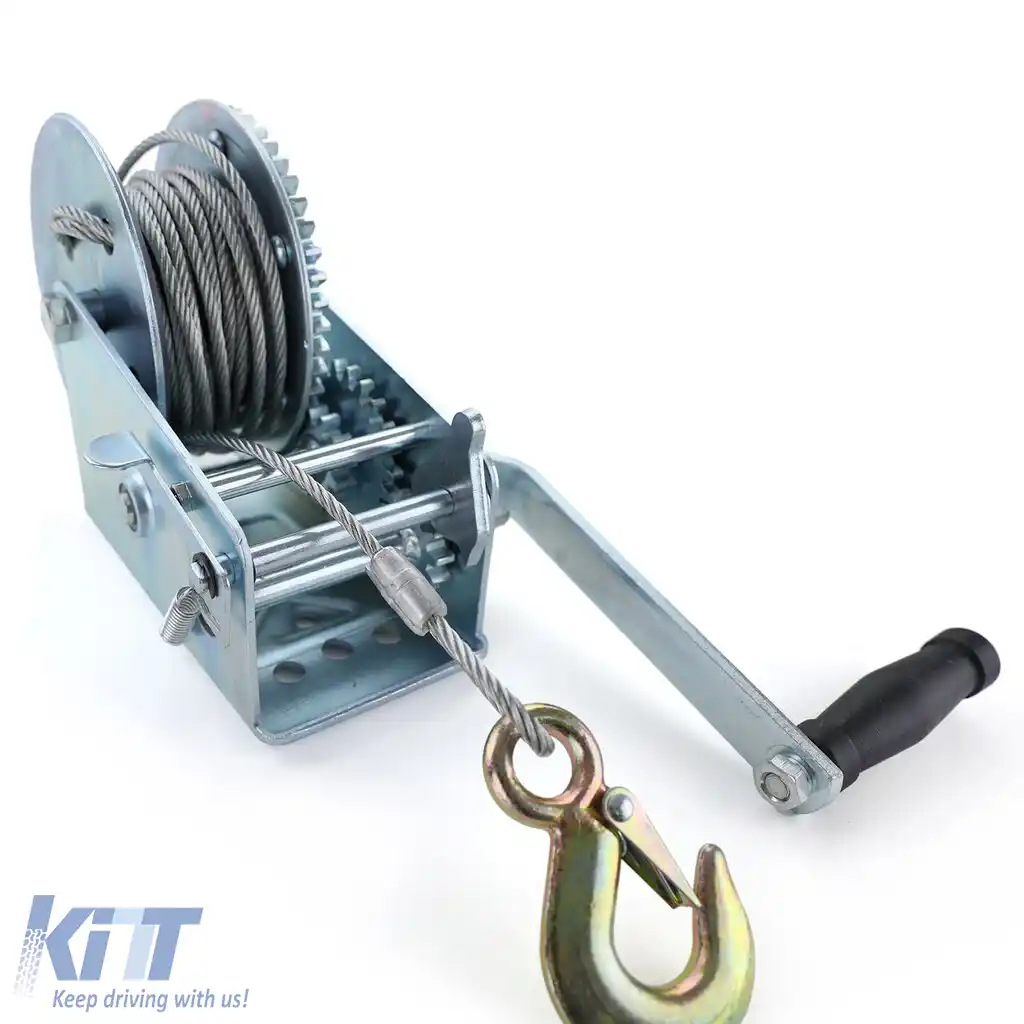 Profi 1500kg troliu manual cu cablu de 10 metri argintiu-image-6202118