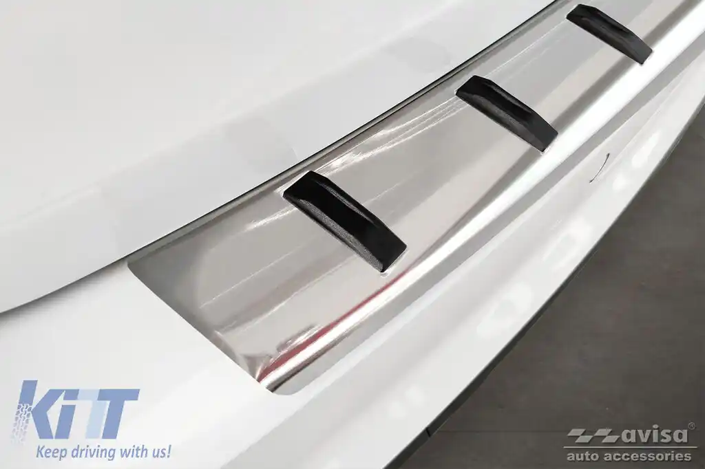 Protector Avisa întărit, potrivit pentru bara de protecție spate pentru Audi A4 B9 Avant, A4 S-line 2015-2019, după 2019, crom-image-6129814