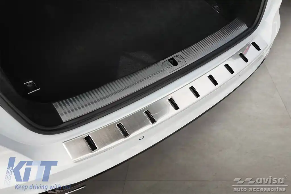 Protector Avisa întărit, potrivit pentru bara de protecție spate pentru Audi A4 B9 Avant, A4 S-line 2015-2019, după 2019, crom-image-6129815