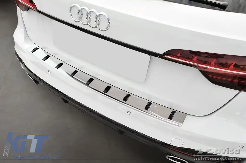 Protector Avisa întărit, potrivit pentru bara de protecție spate pentru Audi A4 B9 Avant, A4 S-line 2015-2019, după 2019, crom-image-6129816