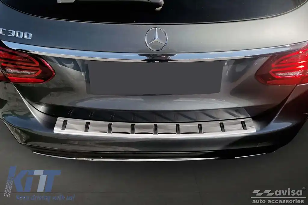 Protector Avisa întărit, potrivit pentru bara de protecție din spate a Mercedes C-Class W205 break 2014-2021, crom-image-6212020