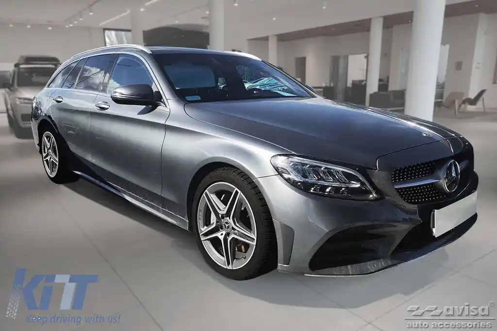 Protector Avisa întărit, potrivit pentru bara de protecție din spate a Mercedes C-Class W205 break 2014-2021, crom-image-6212023