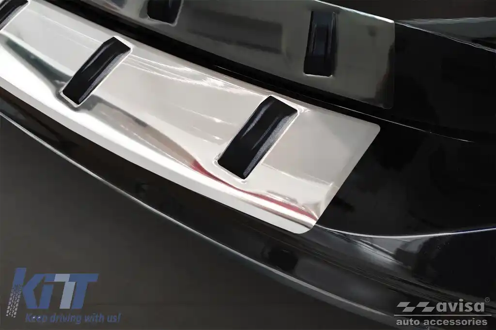 Protector Avisa întărit, potrivit pentru bara de protecție spate a Volkswagen Tiguan, R-line, Allspace 2015-2020, după 2020, eHybrid după 2020, crom-image-6212032