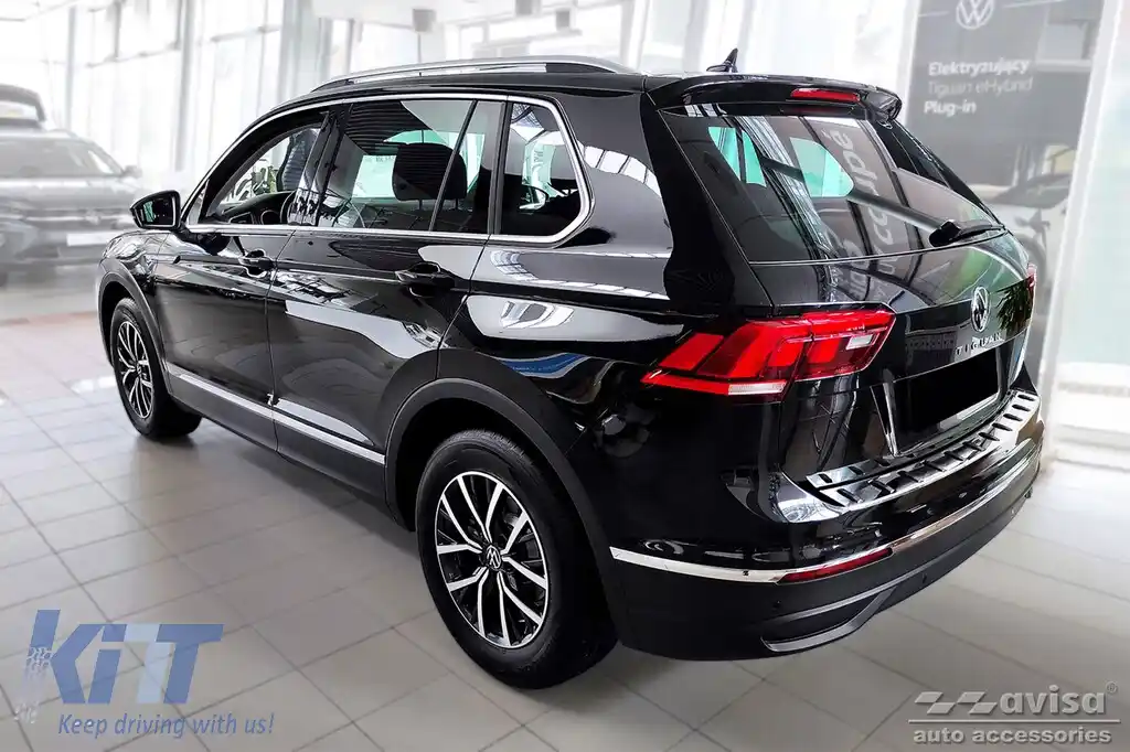 Protector Avisa întărit, potrivit pentru bara de protecție spate a Volkswagen Tiguan, R-line, Allspace 2015-2020, după 2020, eHybrid după 2020, crom-image-6212035