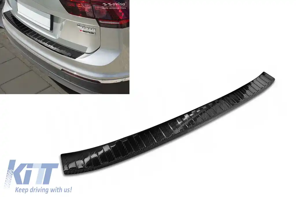 Protector Avisa potrivit pentru bara spate a Mazda Volkswagen Tiguan, R-line 2015-2020, după 2020, eHybrid după 2020, Allspace 2017-2020, după 2020, culoare carbon