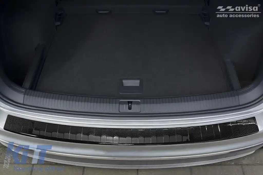 Protector Avisa potrivit pentru bara spate a Mazda Volkswagen Tiguan, R-line 2015-2020, după 2020, eHybrid după 2020, Allspace 2017-2020, după 2020, culoare carbon-image-6211995