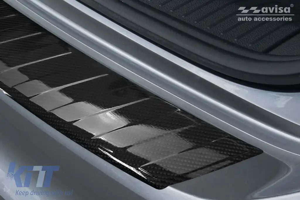 Protector Avisa potrivit pentru bara spate a Mazda Volkswagen Tiguan, R-line 2015-2020, după 2020, eHybrid după 2020, Allspace 2017-2020, după 2020, culoare carbon-image-6211996