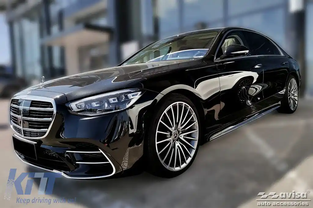 Protector de bara spate Avisa potrivit pentru Mercedes S-Class W223 dupa 2020, crom-image-6129674