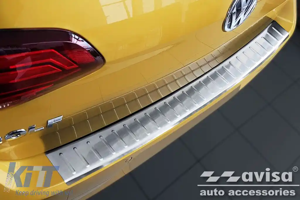 Protector de bara spate Avisa potrivit pentru Volkswagen Golf 7 hatchback 2012-2017, 2017-2019 cu 3 sau 5 uși, crom-image-6211716