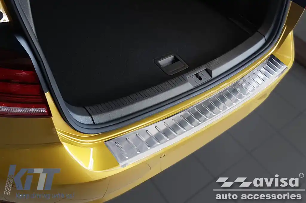 Protector de bara spate Avisa potrivit pentru Volkswagen Golf 7 hatchback 2012-2017, 2017-2019 cu 3 sau 5 uși, crom-image-6211717