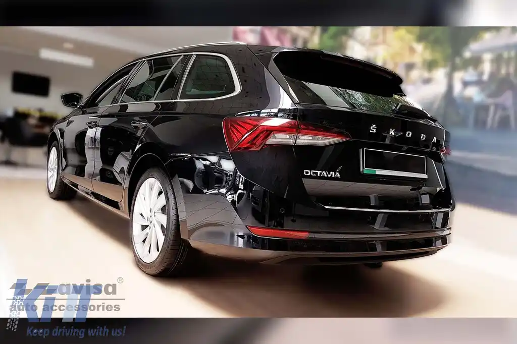 Protector de bara spate Avisa potrivit pentru Skoda Octavia Combi după 2019, Octavia RS după 2020, lac negru-image-6211963