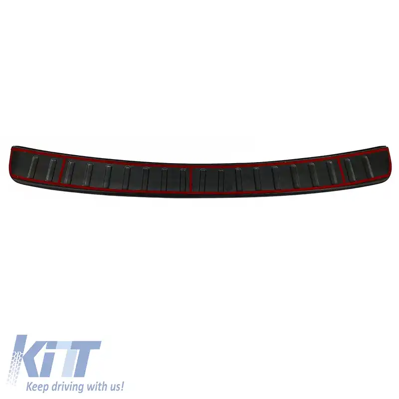 Protector de bara spate potrivit pentru VW Caddy 2021+ din plastic ABS negru-image-6305680