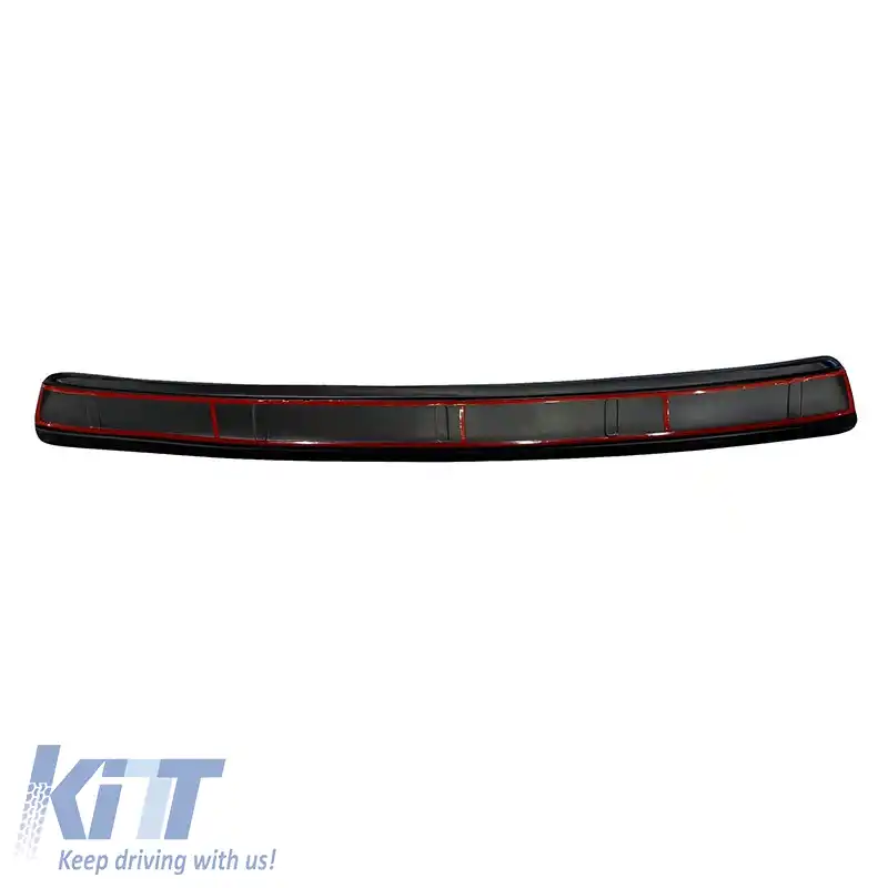 Protector de bara spate potrivit pentru VW Transporter T5 2003-2015 din plastic ABS negru-image-6305653