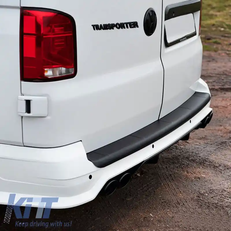 Protector de bara spate potrivit pentru VW Transporter T5 2003-2015 din plastic ABS negru-image-6305656