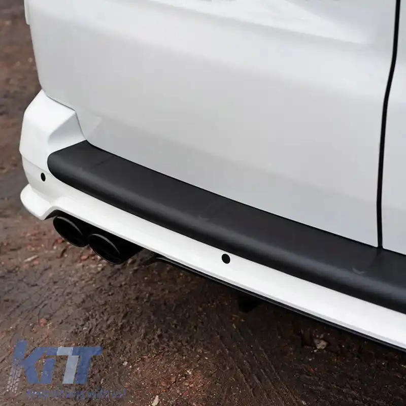 Protector de bara spate potrivit pentru VW Transporter T5 2003-2015 din plastic ABS negru-image-6305658