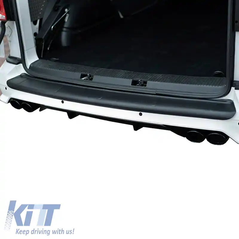 Protector de bara spate potrivit pentru VW Transporter T5 2003-2015 din plastic ABS negru-image-6305660