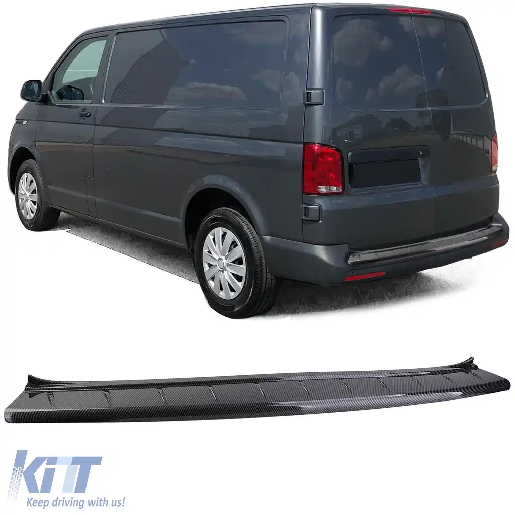 Protector de bumper ABS aspect carbon pentru VW Bus T5 T6 cu uși duble