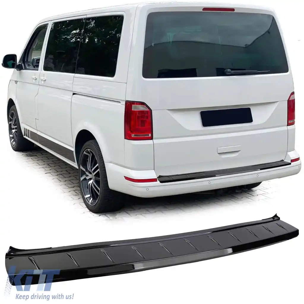 Protector de bumper ABS pentru hayon, negru lucios, potrivit pentru VW Bus T5 T6 cu hayon