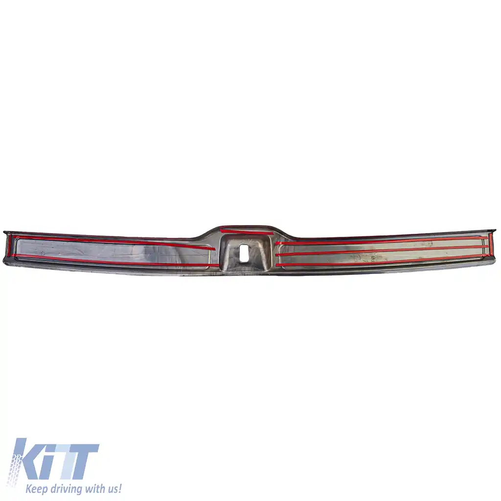 Protector de încărcare din oțel inoxidabil, negru, pentru bara de protecție interioară a Mercedes GLC X253-image-6207561