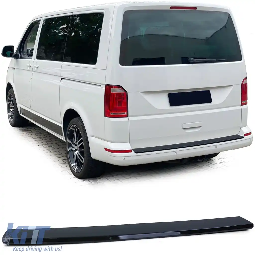 Protector de prag de încărcare pentru bara de protecție negru lucios pentru VW Bus T5 T5.1 T6 T6.1 din 03