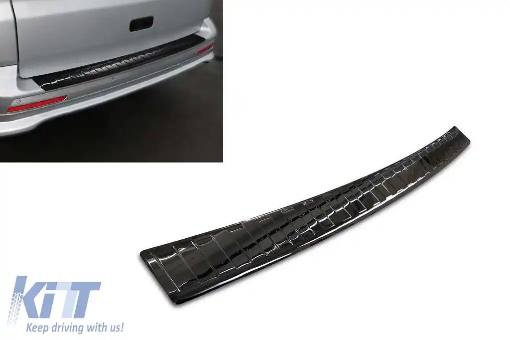 Protector pentru bara de protecție spate Avisa, potrivit pentru Volkswagen Transporter T5 Multivan, Caravelle 2003-2015 cu două uși spate și portbagaj care se deschide în sus, Transporter T6 2015-2019