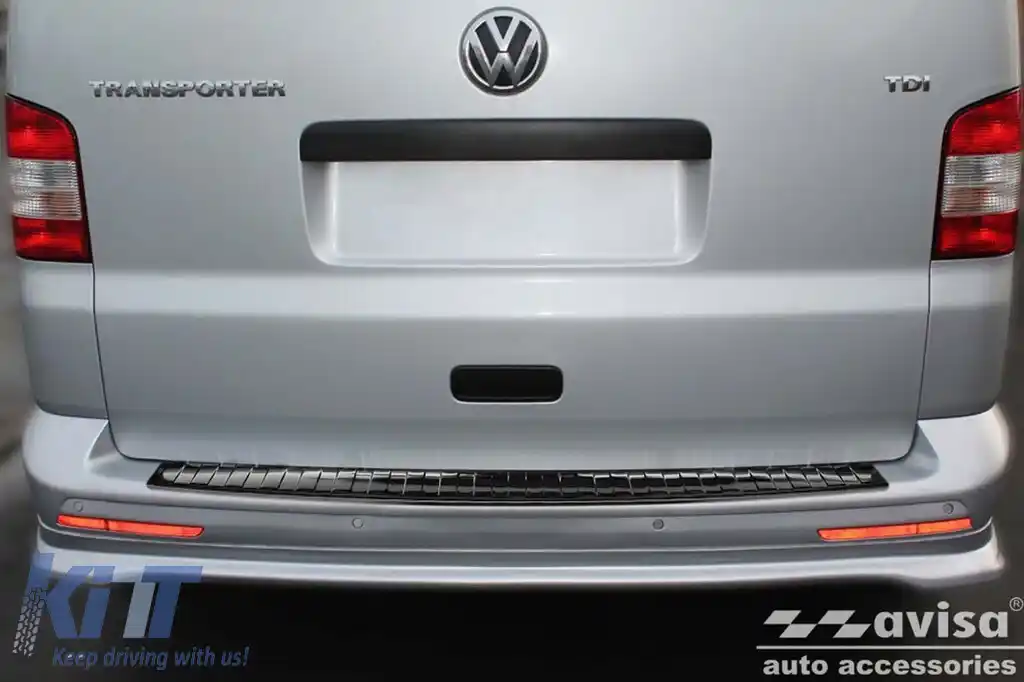 Protector pentru bara de protecție spate Avisa, potrivit pentru Volkswagen Transporter T5 Multivan, Caravelle 2003-2015 cu două uși spate și portbagaj care se deschide în sus, Transporter T6 2015-2019-image-6212012