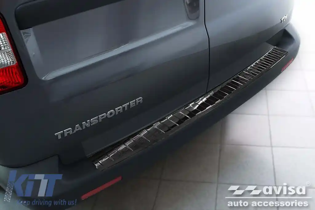 Protector pentru bara de protecție spate Avisa, potrivit pentru Volkswagen Transporter T5 Multivan, Caravelle 2003-2015 cu două uși spate și portbagaj care se deschide în sus, Transporter T6 2015-2019-image-6212013