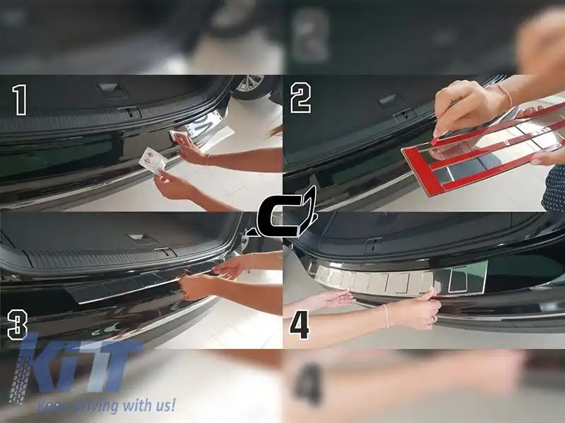 Protector pentru bara de protecție spate Avisa, potrivit pentru BMW X6 (2014–2019), crom-image-6236156