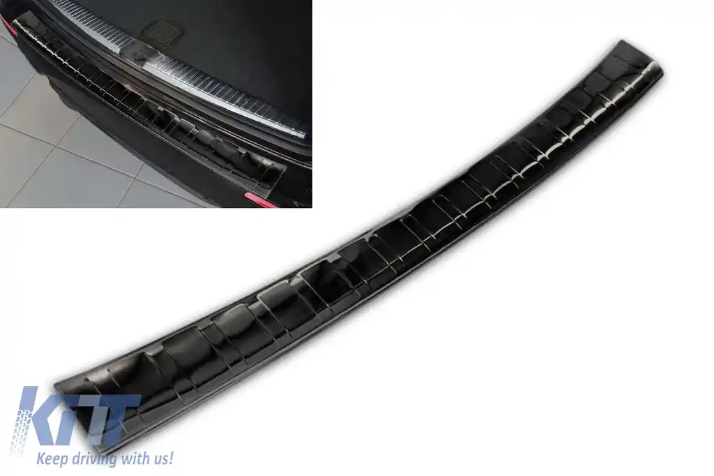 Protector pentru bara spate Avisa potrivit pentru Mercedes E-Class S213 break 2016-2019 cu bara spate standard sau AMG, lac negru