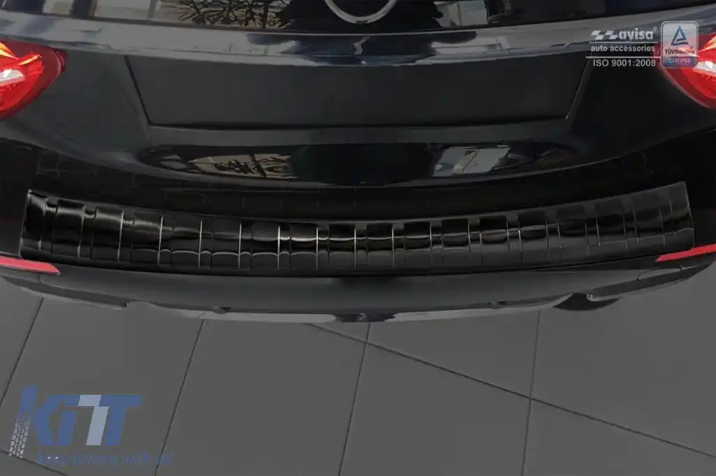 Protector pentru bara spate Avisa potrivit pentru Mercedes E-Class S213 break 2016-2019 cu bara spate standard sau AMG, lac negru-image-6129704