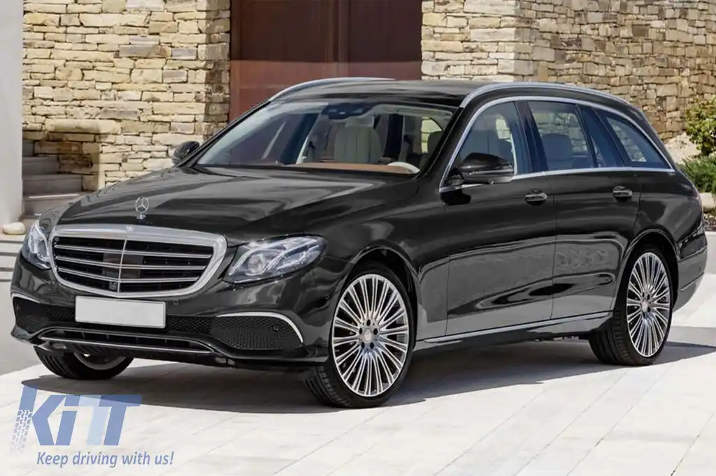 Protector pentru bara spate Avisa potrivit pentru Mercedes E-Class S213 break 2016-2019 cu bara spate standard sau AMG, lac negru-image-6129707