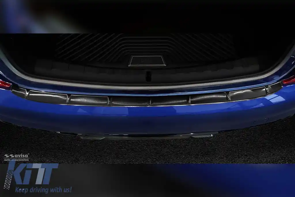 Protector pentru bara spate Avisa potrivit pentru BMW Seria 3 G20 sedan cu pachet M 2018-2022, lac negru-image-6129725