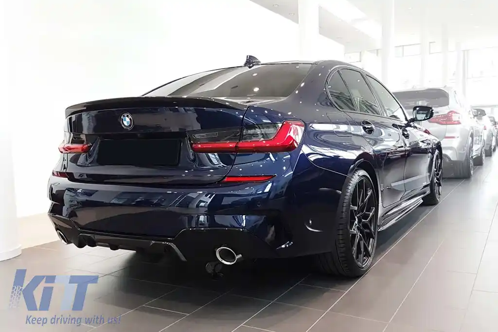 Protector pentru bara spate Avisa potrivit pentru BMW Seria 3 G20 sedan cu pachet M 2018-2022, lac negru-image-6129726