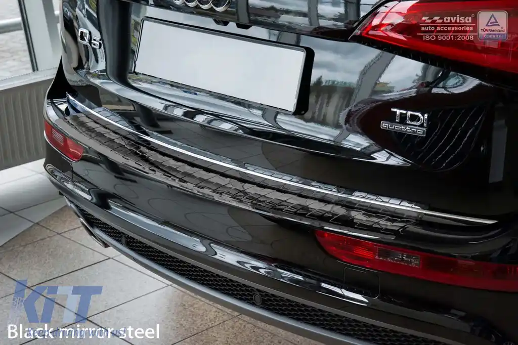 Protector pentru bara spate Avisa potrivit pentru Audi Q5 2008-2012, SQ5 după 2013, lac negru-image-6129796