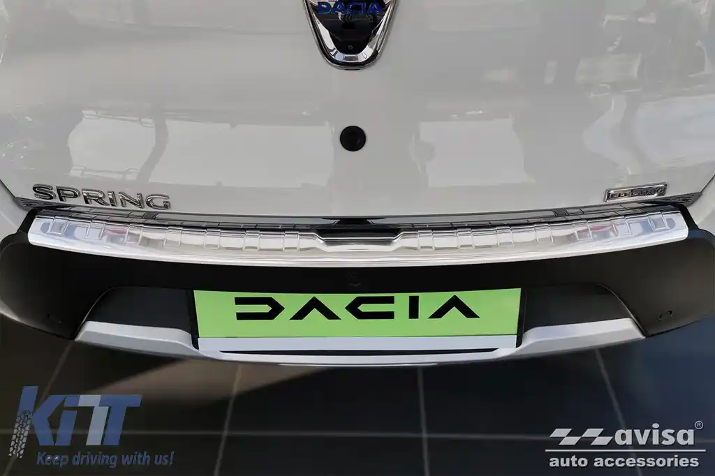 Protector pentru bara spate Avisa potrivit pentru Dacia Spring hatchback după 2021 cu 5 uși, crom-image-6211644