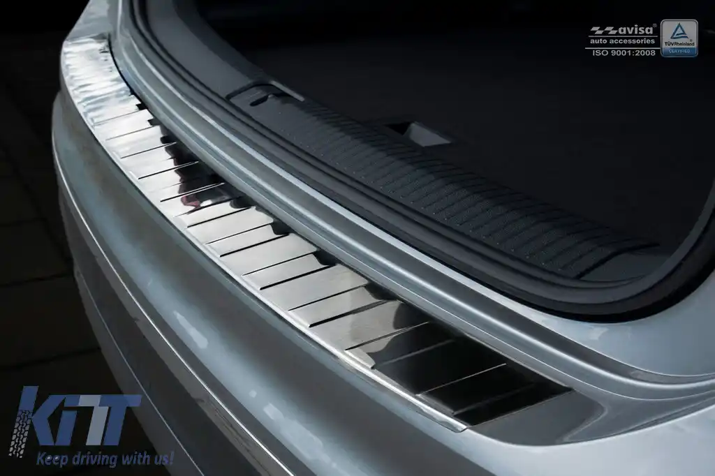 Protector pentru bara spate Avisa potrivit pentru Volkswagen Tiguan, R-line, Allspace 2015-2020, după 2020, eHybrid după 2020, crom-image-6211651