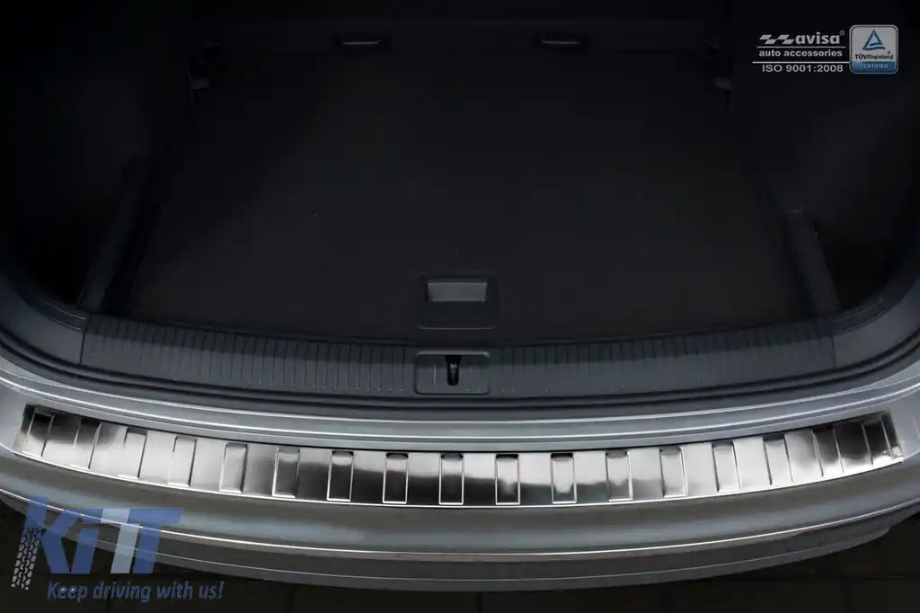 Protector pentru bara spate Avisa potrivit pentru Volkswagen Tiguan, R-line, Allspace 2015-2020, după 2020, eHybrid după 2020, crom-image-6211653