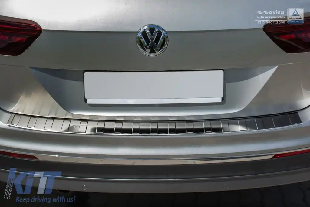 Protector pentru bara spate Avisa potrivit pentru Volkswagen Tiguan, R-line, Allspace 2015-2020, după 2020, eHybrid după 2020, crom-image-6211654