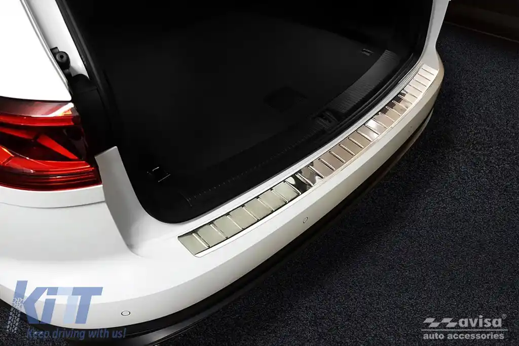 Protector pentru bara spate Avisa potrivit pentru Volkswagen Touareg după 2018, crom-image-6211656