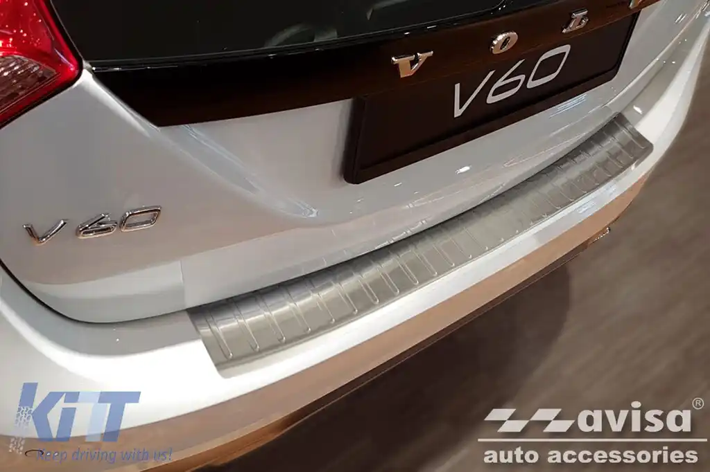 Protector pentru bara spate Avisa potrivit pentru Volvo V60 2010-2013, V60 Cross Country 2010-2018, crom-image-6211748