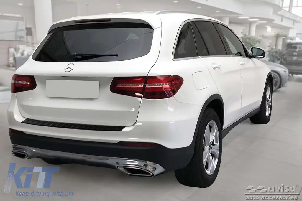 Protector pentru bara spate Avisa, potrivit pentru Mercedes GLC X253 5 uși, Hybrid 2015-2022, negru mat-image-6129680