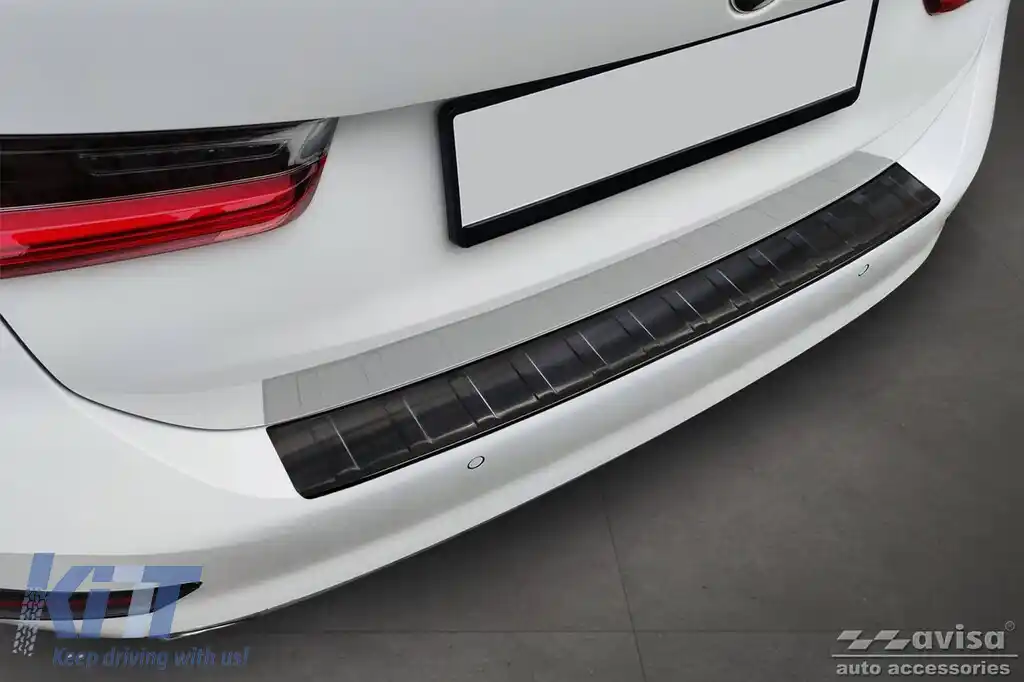 Protector pentru bara spate Avisa, potrivit pentru BMW Seria 3 G21 Touring 2018-2022, lac negru-image-6129759