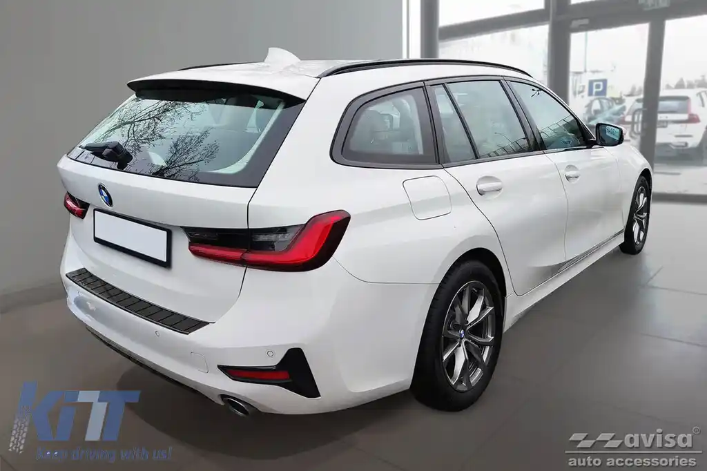 Protector pentru bara spate Avisa, potrivit pentru BMW Seria 3 G21 Touring 2018-2022, lac negru-image-6129762