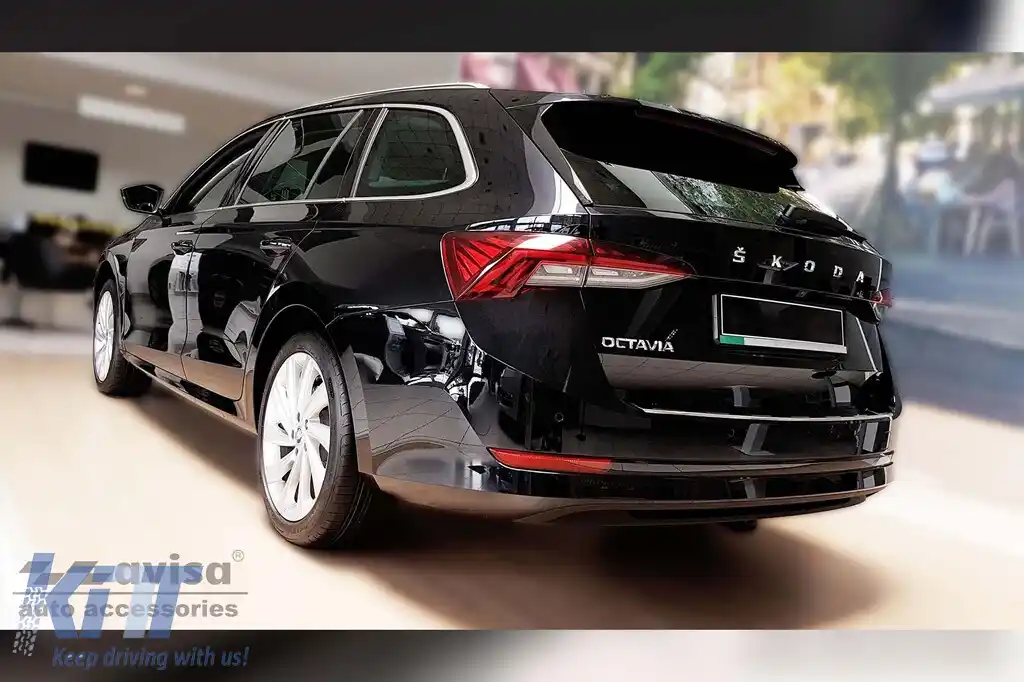 Protector pentru bara spate Avisa, potrivit pentru Skoda Octavia Combi după 2019, Octavia RS după 2020, crom-image-6211826