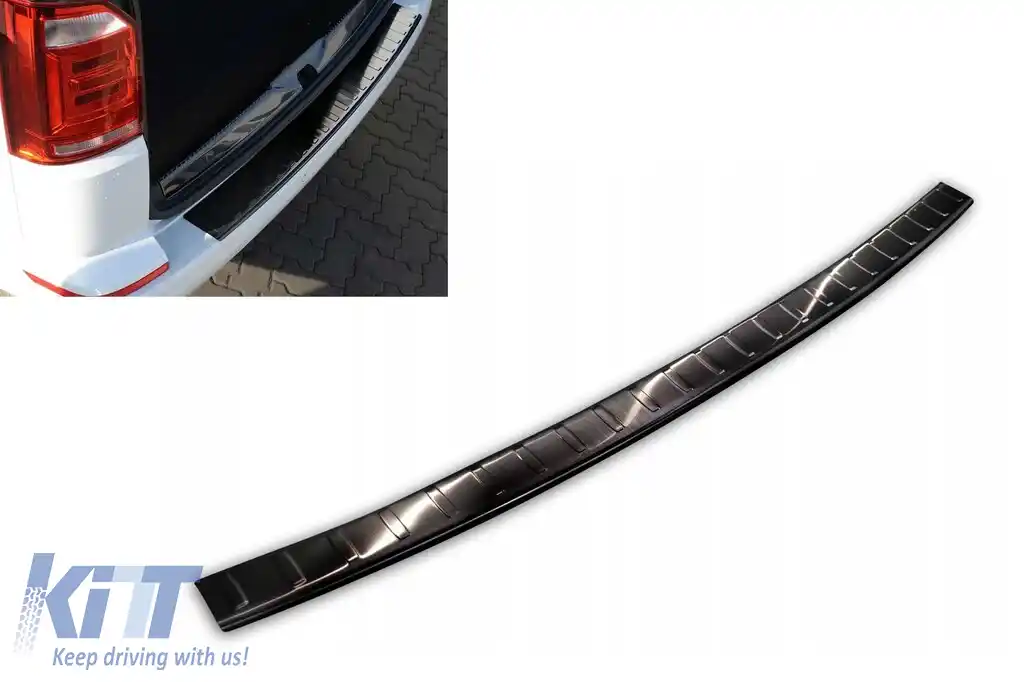Protector pentru bara spate Avisa, potrivit pentru Volkswagen Transporter T6, T6.1, Caravelle T6, T6.1 2015-2019, după 2019, cu o ușă spate, lac negru