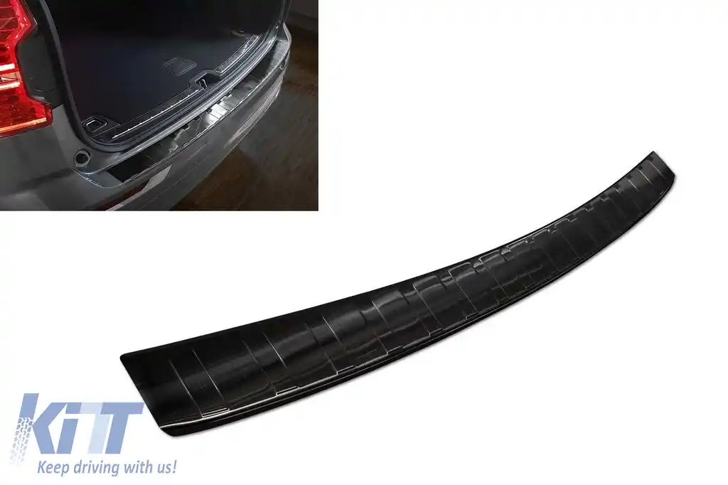 Protector pentru bara spate Avisa, potrivit pentru Volvo XC60, R-Design 2017-2021, după 2021, Plug-in Hybrid 2019-2021, după 2021, lac negru