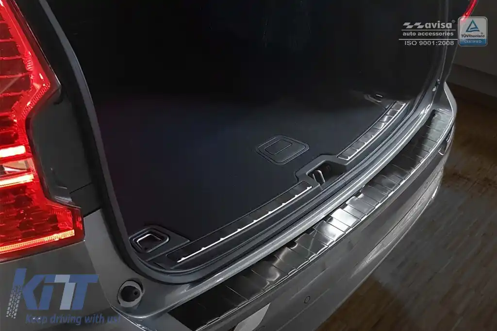 Protector pentru bara spate Avisa, potrivit pentru Volvo XC60, R-Design 2017-2021, după 2021, Plug-in Hybrid 2019-2021, după 2021, lac negru-image-6211923